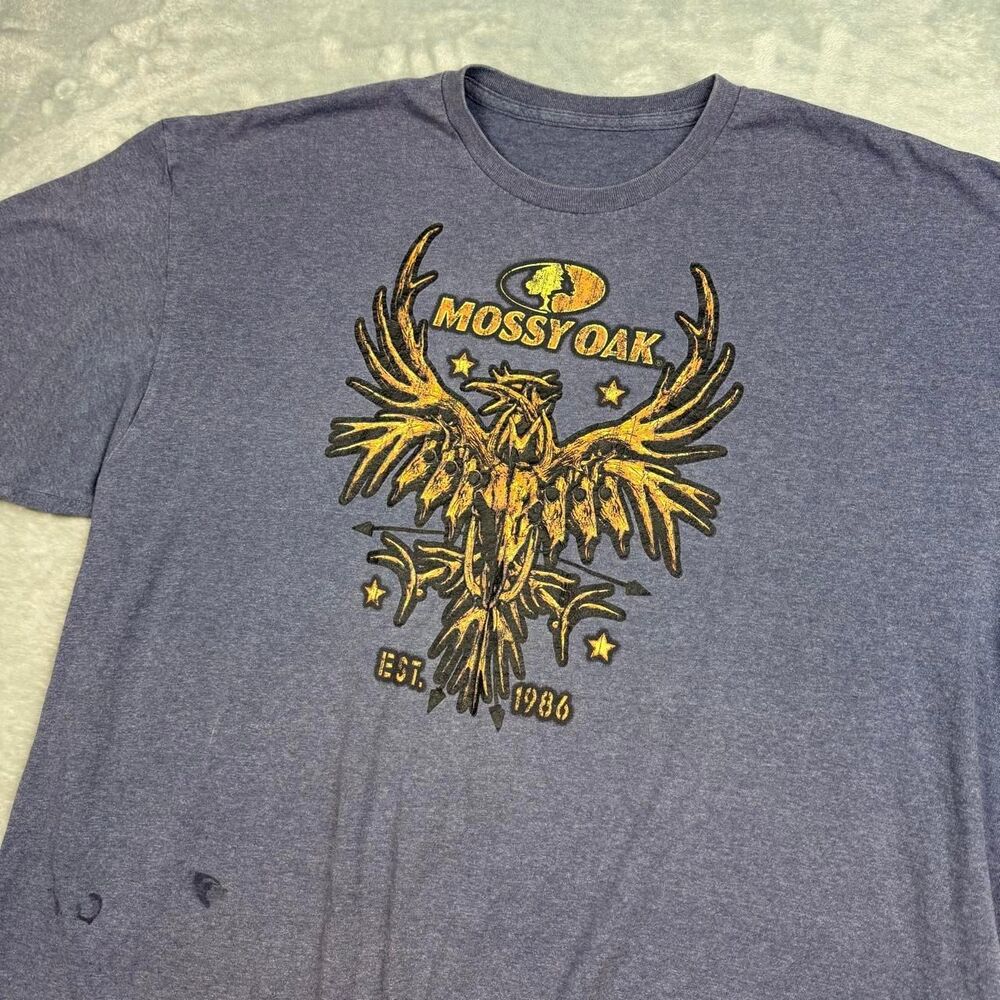 Mossy-oak Men's Blue and Navy T-shirt
